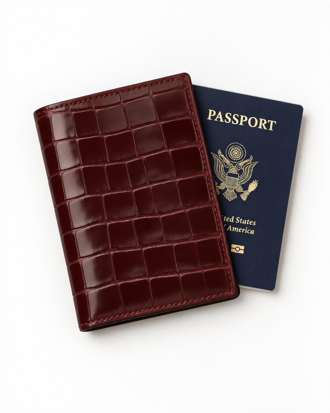 Passport Wallet - Italian Calfskin with Crocodile Pattern