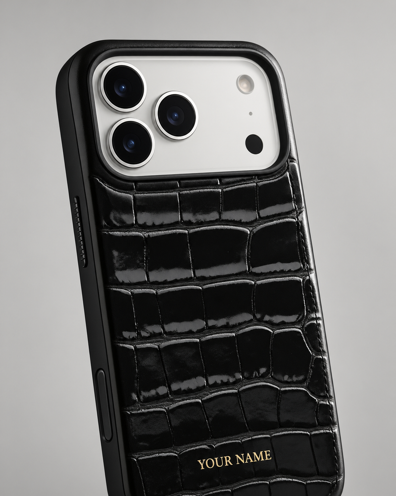 iPhone Case (MagSafe) - Italian Calfskin with Crocodile Pattern