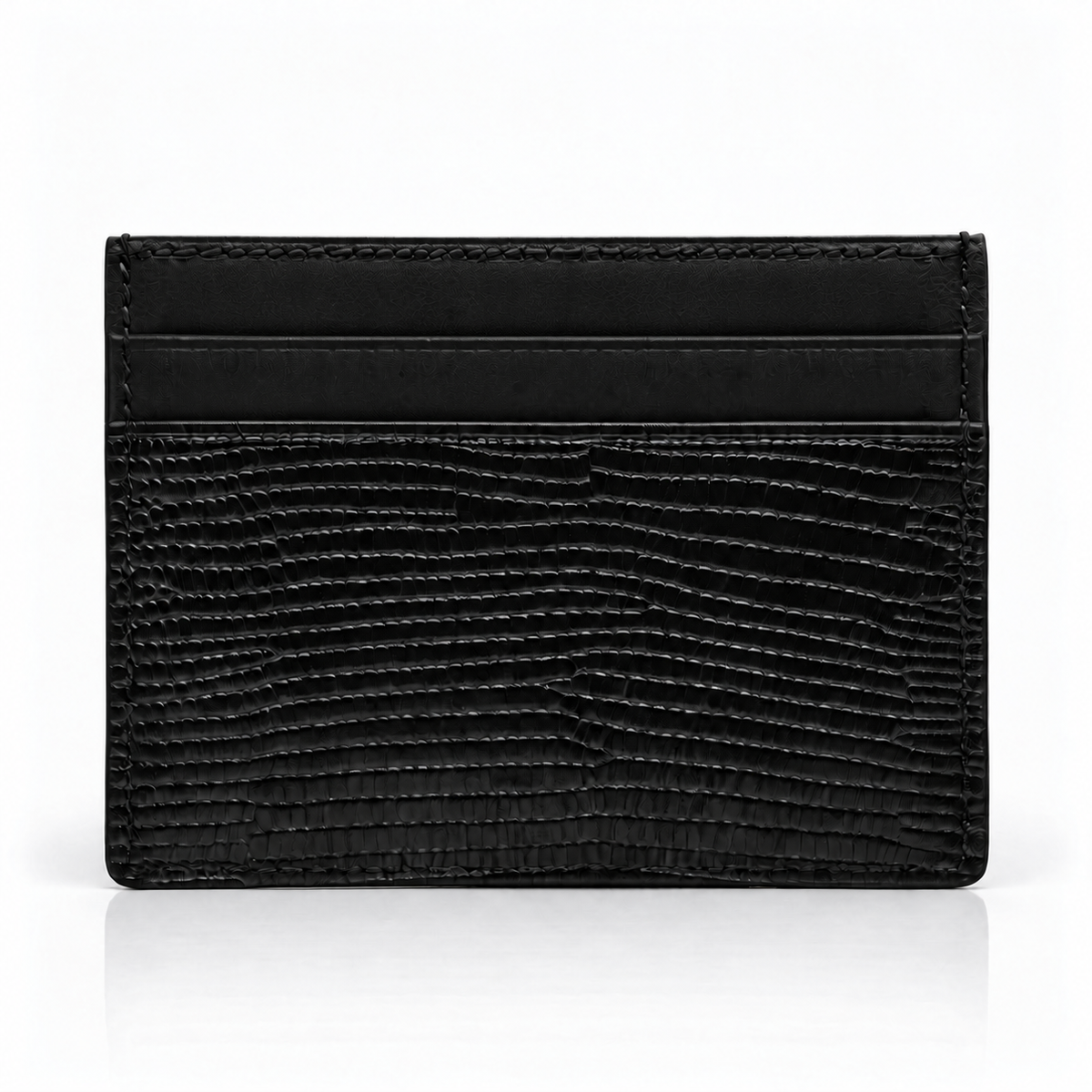 Card Holder - Cowhide Leather with Lizard Pattern