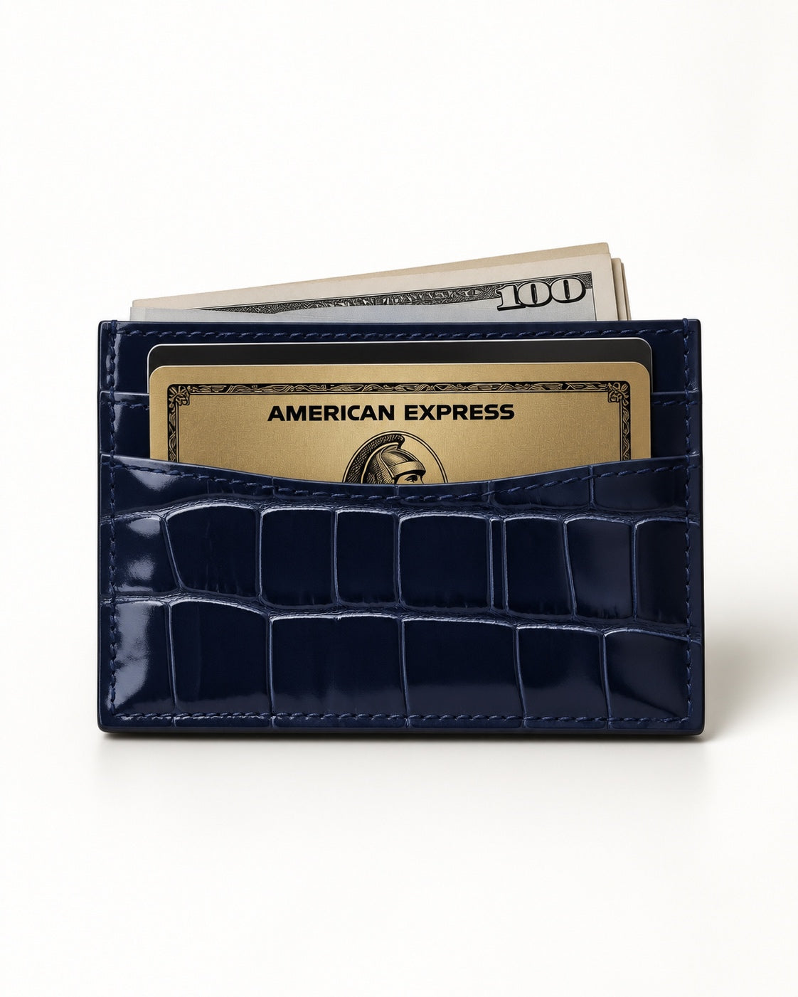 Card Holder - Italian Calfskin with Crocodile Pattern