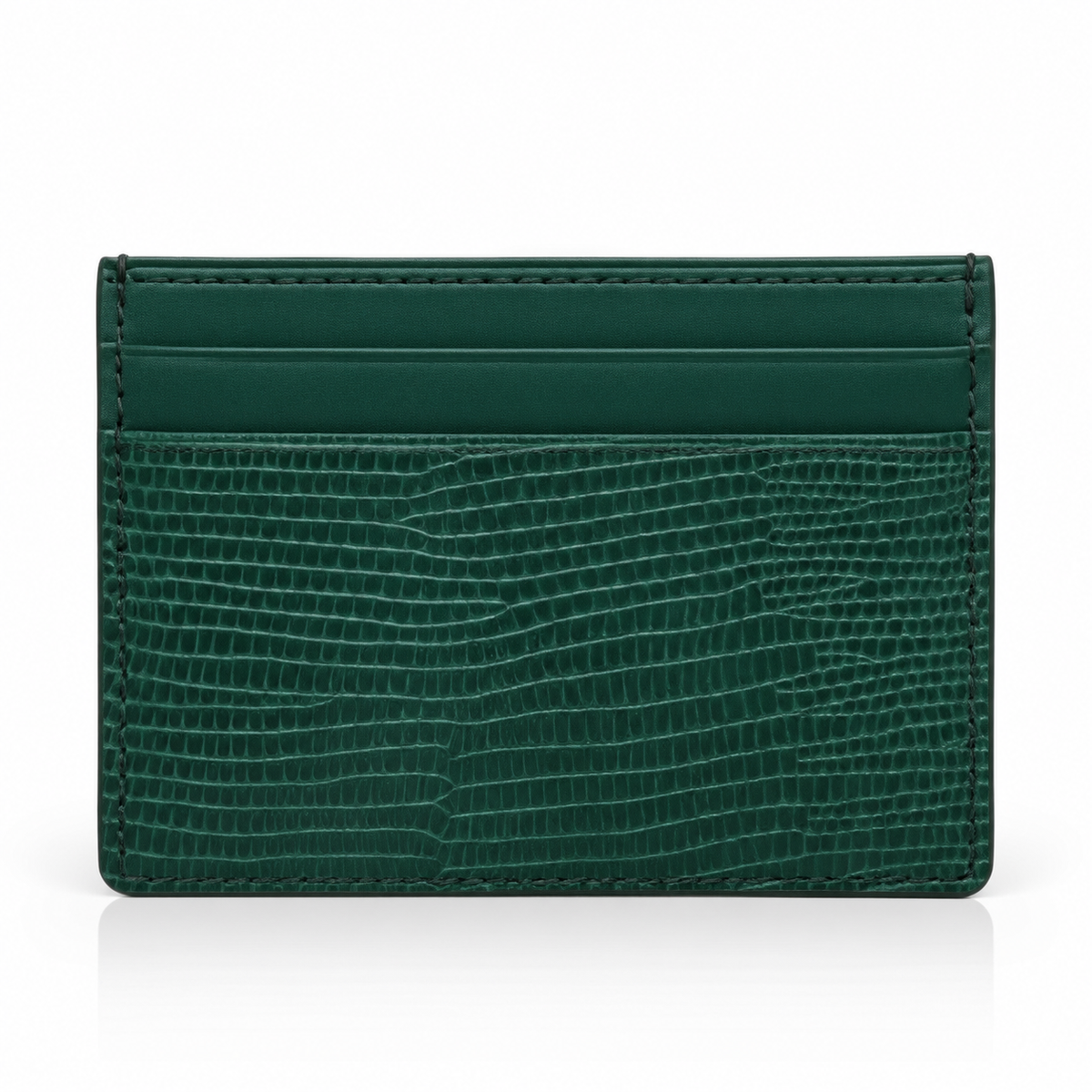 Card Holder - Cowhide Leather with Lizard Pattern