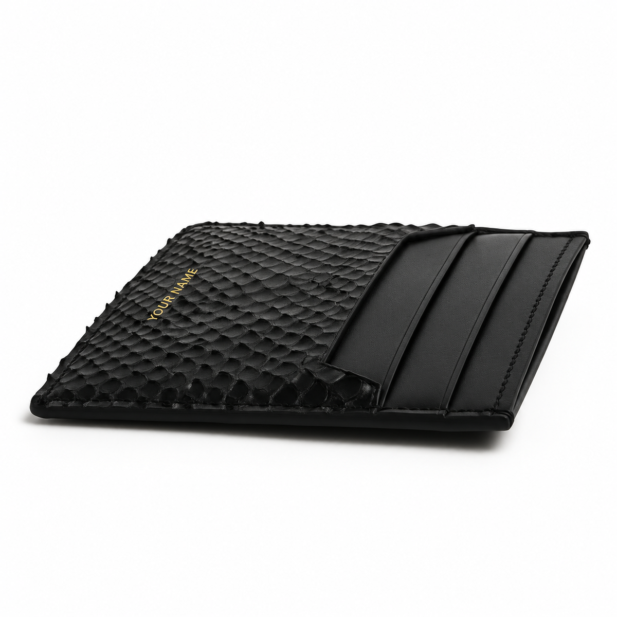 Card Holder - Black Python Skin