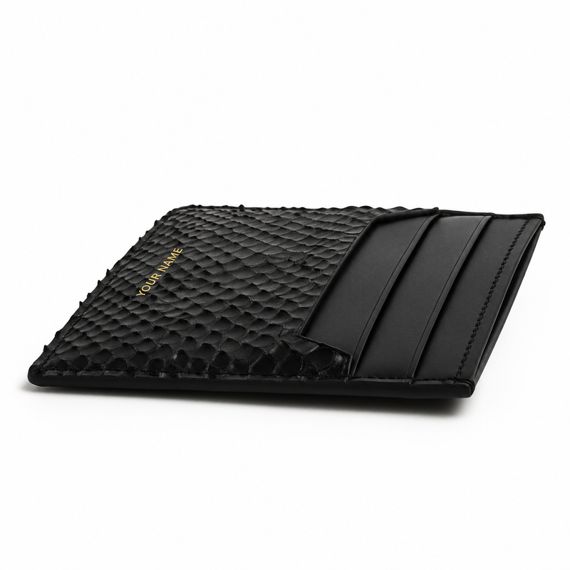 Card Holder - Black Python Skin