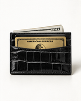 Card Holder - Italian Calfskin with Crocodile Pattern