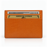Card Holder - Cowhide Leather with Lizard Pattern