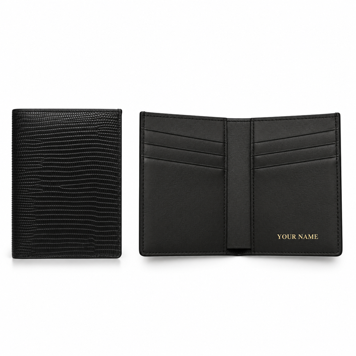 Wallet - Top Grain Cow Leather with Lizard Pattern