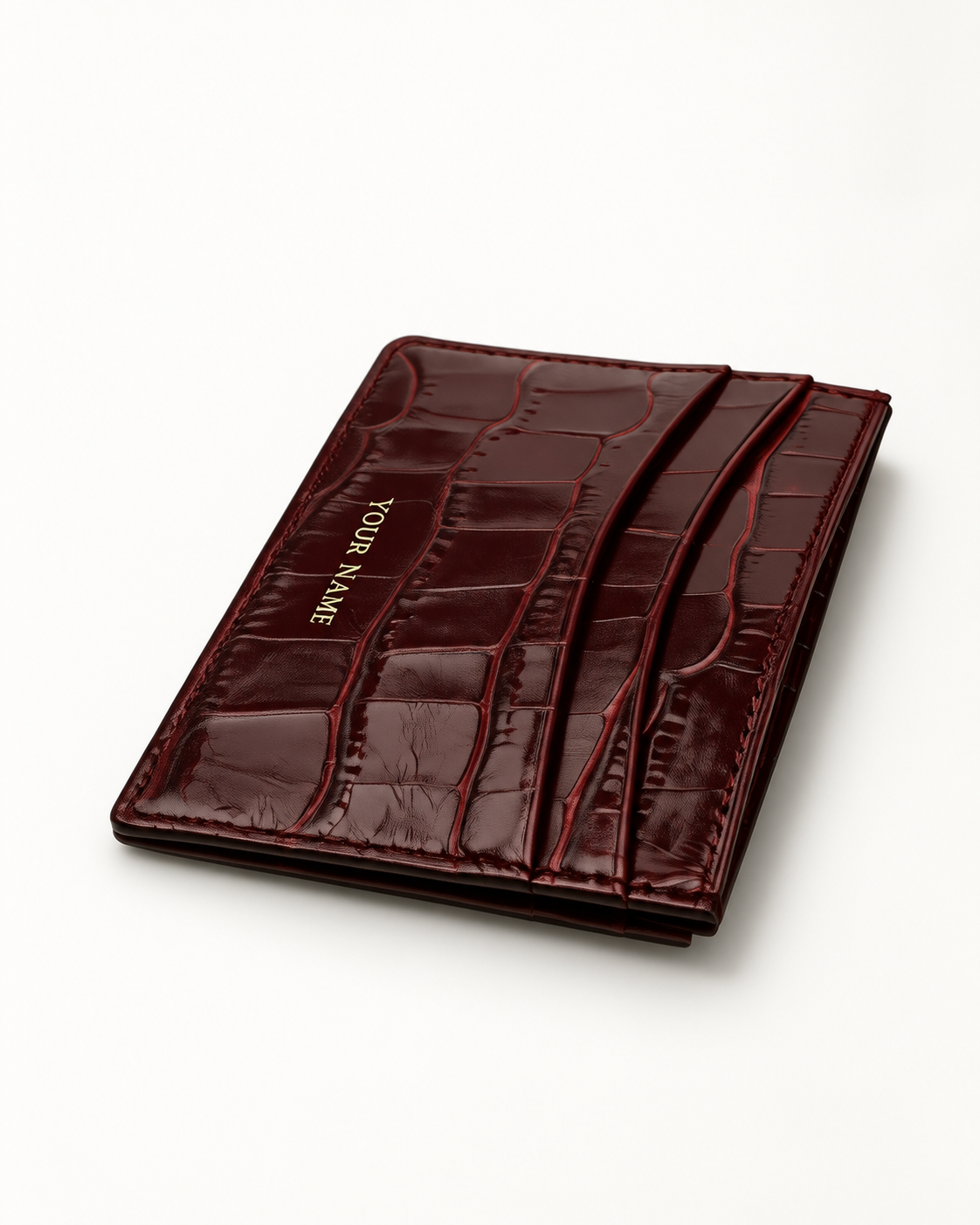 Card Holder - Italian Calfskin with Crocodile Pattern