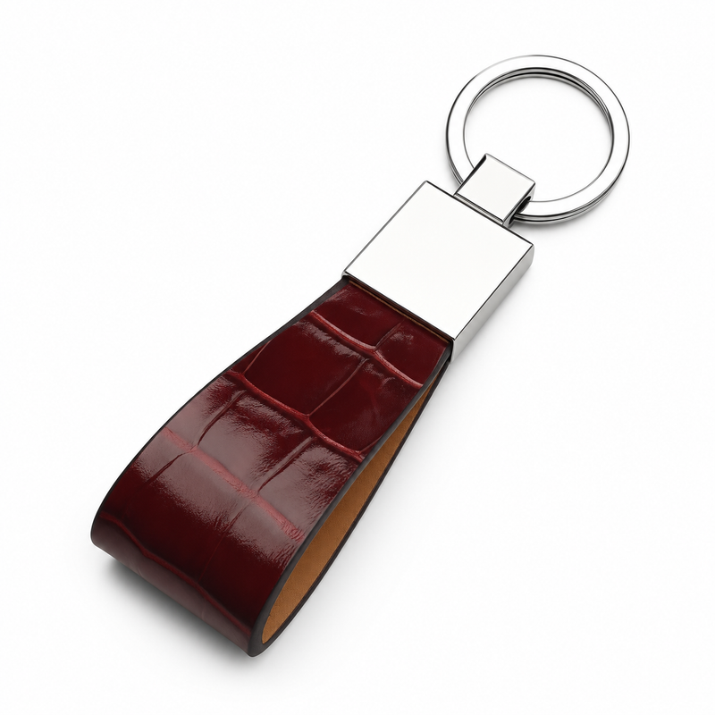 Key Fob - Italian Calfskin with Crocodile Pattern