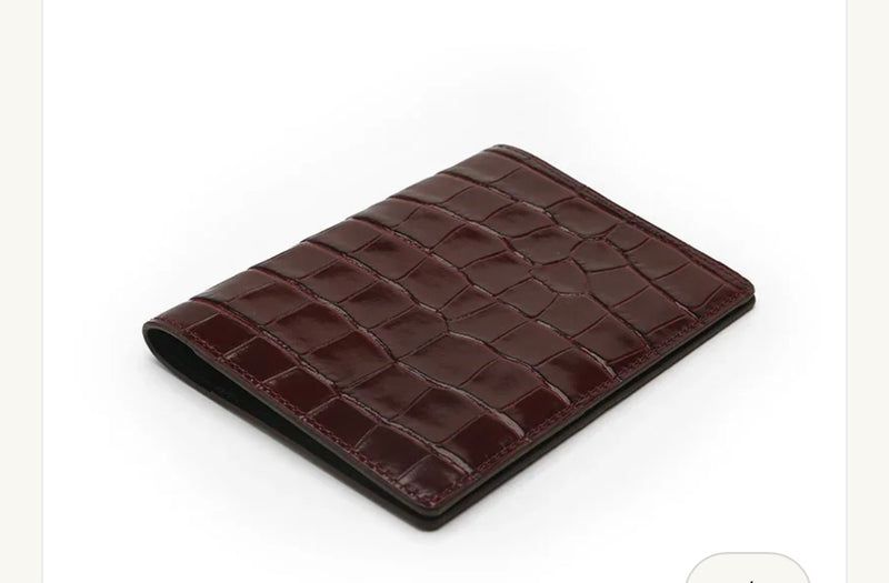 Passport Wallet - Italian Calfskin with Crocodile Pattern