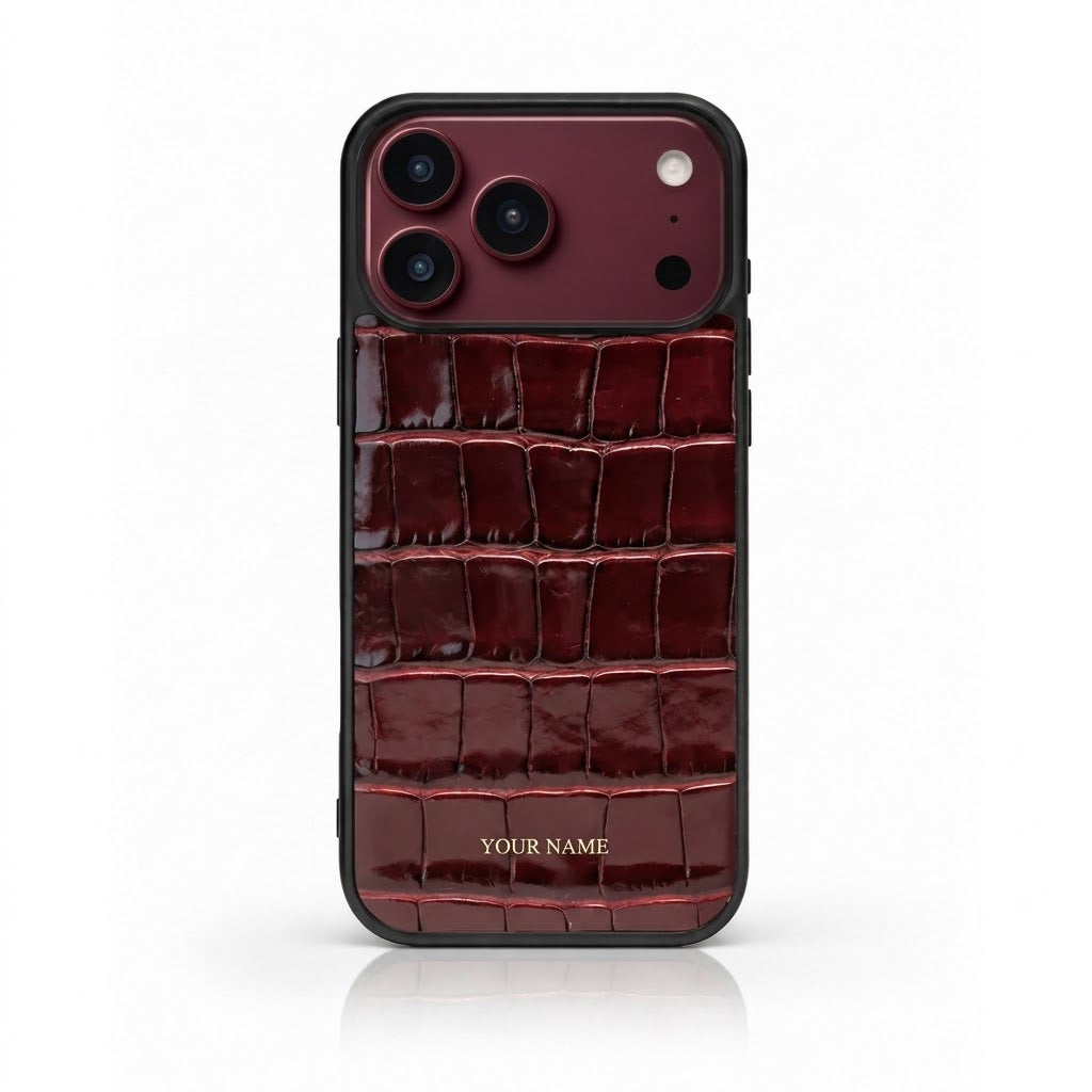 iPhone Case (MagSafe) - Italian Calfskin with Crocodile Pattern
