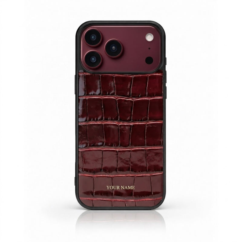 iPhone Case (MagSafe) - Italian Calfskin with Crocodile Pattern